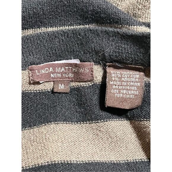 Linda Matthews New York Long Sleeve Striped Tunic Sweater Size M - Picture 4 of 4